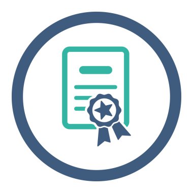 Onaylı Diploma yuvarlak Raster simgesi
