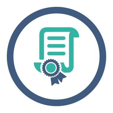 Sertifikalı kaydırma belge yuvarlak Raster simgesi