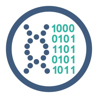 DNA kodu yuvarlak Raster simgesini