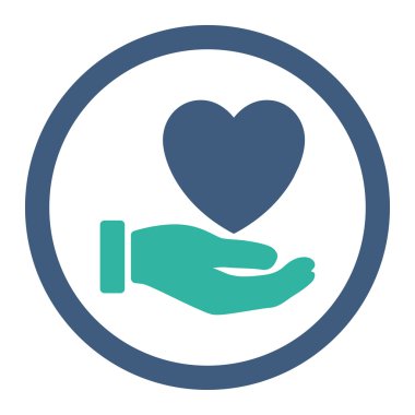 Kalp sadaka yuvarlak Raster simgesi