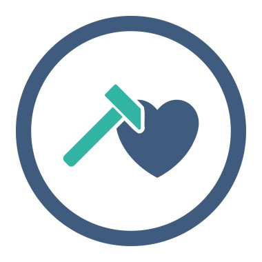 Kalp Hammer yuvarlak Raster simgesi