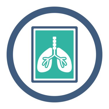 Akciğer röntgeni fotoğraf yuvarlak Raster simgesi