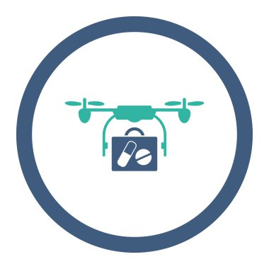 Tıbbi dron sevk irsaliyesi yuvarlak Raster simgesi