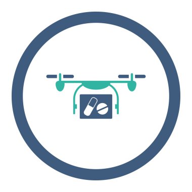 Tıbbi Quadcopter yuvarlak Raster simgesi