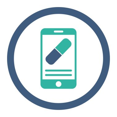 İlaç Online bilgi yuvarlak Raster simgesi