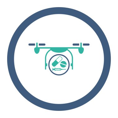 İlaç Quadcopter yuvarlak Raster simgesi