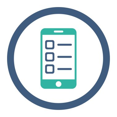 Mobil listesi yuvarlak Raster simgesi