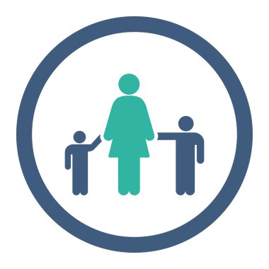 Anne ve çocuk yuvarlak Raster simgesi