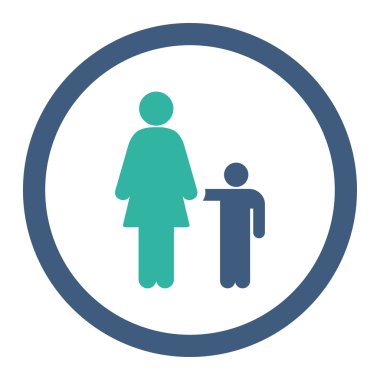 Anne ile oğlu yuvarlak Raster simgesi