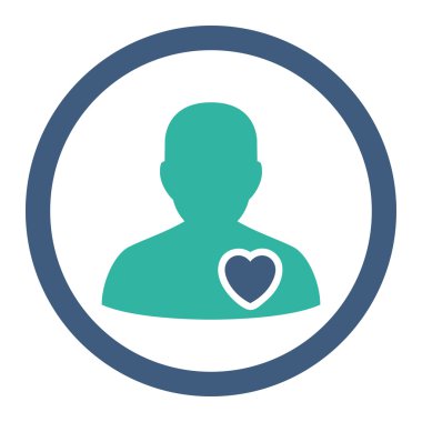 Hasta kalp yuvarlak Raster simgesi