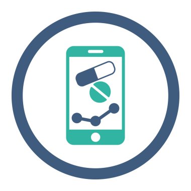 Eczane Online raporu Raster simgesi yuvarlak