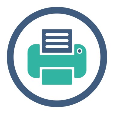 Yazdırma yuvarlak Raster simgesi