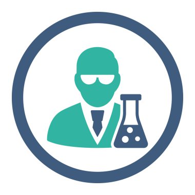 Flask yuvarlak Raster simgesi olan bilim adamı
