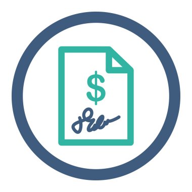 İmzalanmış fatura yuvarlak Raster simgesi