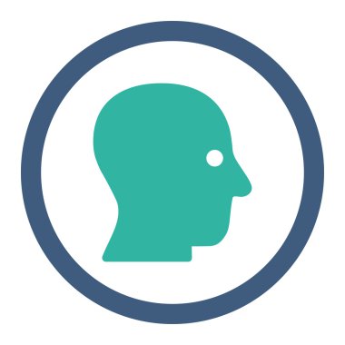 Sessiz kafa yuvarlak Raster simgesi