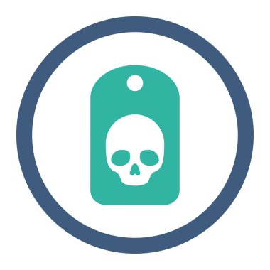 Kafatası etiket yuvarlak Raster simgesi