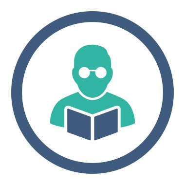 Öğrenci kitap yuvarlak Raster simgesini okuma