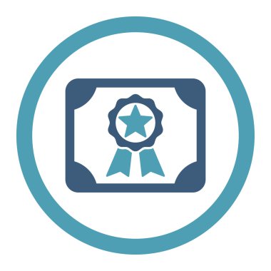 Ödülü Diploma yuvarlak Raster simgesi