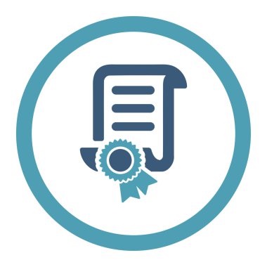 Sertifikalı kaydırma belge yuvarlak Raster simgesi