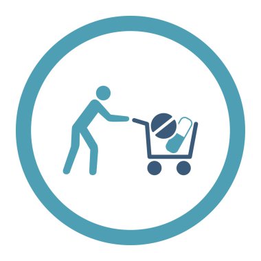 Raster simgesi alışveriş uyuşturucu yuvarlak