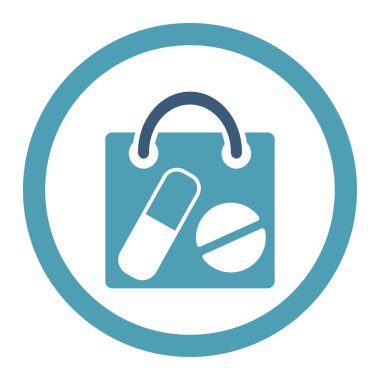 Uyuşturucu alışveriş çantası yuvarlak Raster simgesi