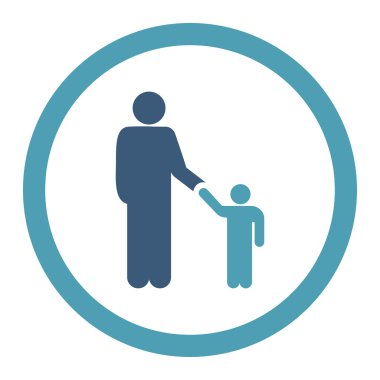 Baba ile oğlu yuvarlak Raster simgesi