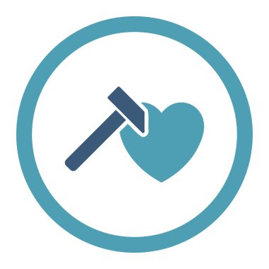 Kalp Hammer yuvarlak Raster simgesi