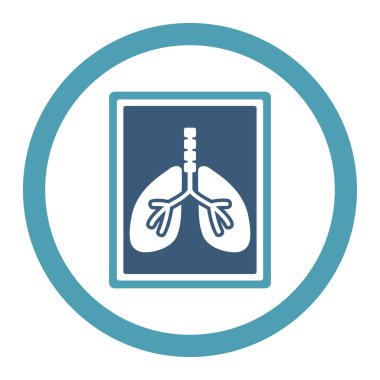 Akciğer röntgeni fotoğraf yuvarlak Raster simgesi