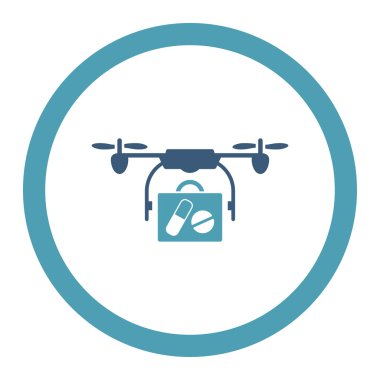 Tıbbi dron sevk irsaliyesi yuvarlak Raster simgesi