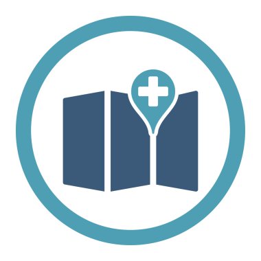 Tıbbi harita yuvarlak Raster simgesi