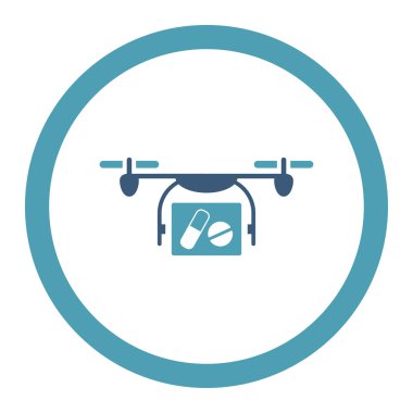 Tıbbi Quadcopter yuvarlak Raster simgesi