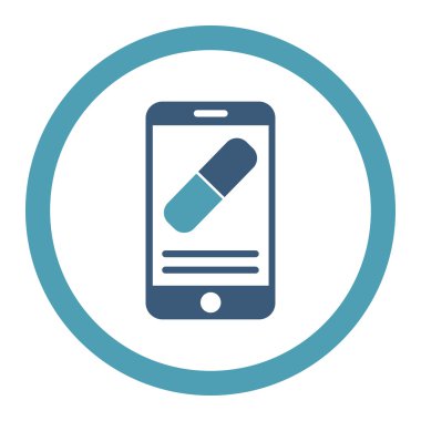 İlaç Online bilgi yuvarlak Raster simgesi