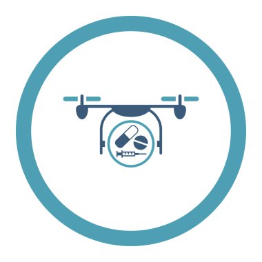 İlaç Quadcopter yuvarlak Raster simgesi