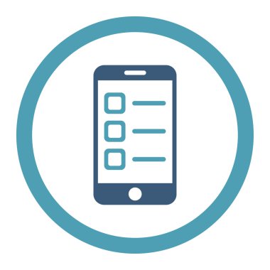Mobil listesi yuvarlak Raster simgesi