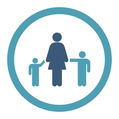 Anne ve çocuk yuvarlak Raster simgesi