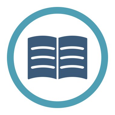 Açık kitap yuvarlak Raster simgesi