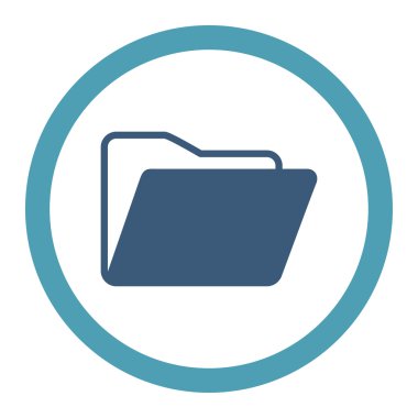 Açık klasör yuvarlak Raster simgesi