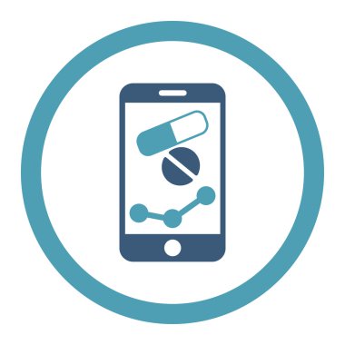 Eczane Online raporu Raster simgesi yuvarlak