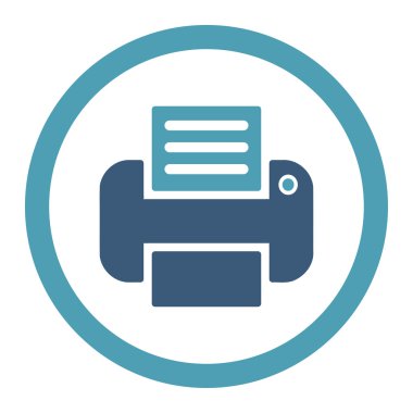 Yazdırma yuvarlak Raster simgesi