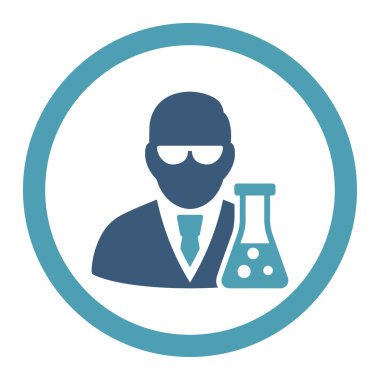 Flask yuvarlak Raster simgesi olan bilim adamı