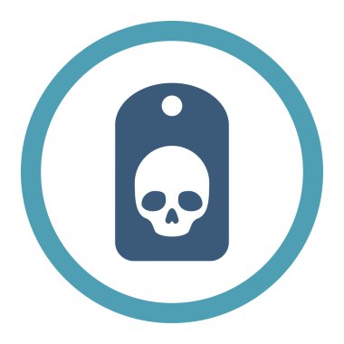 Kafatası etiket yuvarlak Raster simgesi