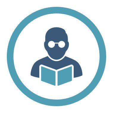 Öğrenci kitap yuvarlak Raster simgesini okuma