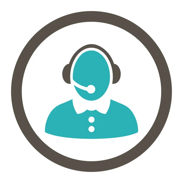 Call Center Woman Rounded Raster Icon — Stock Photo, Image