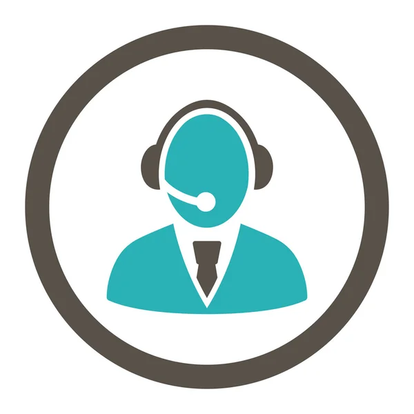 Call Center Worker Rounded Raster Icon — Stock Photo, Image