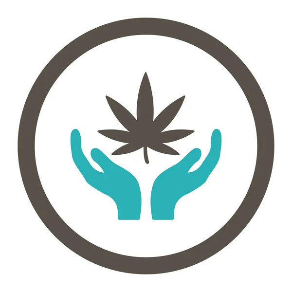 Cannabis vård rundade Raster ikonen — Stockfoto