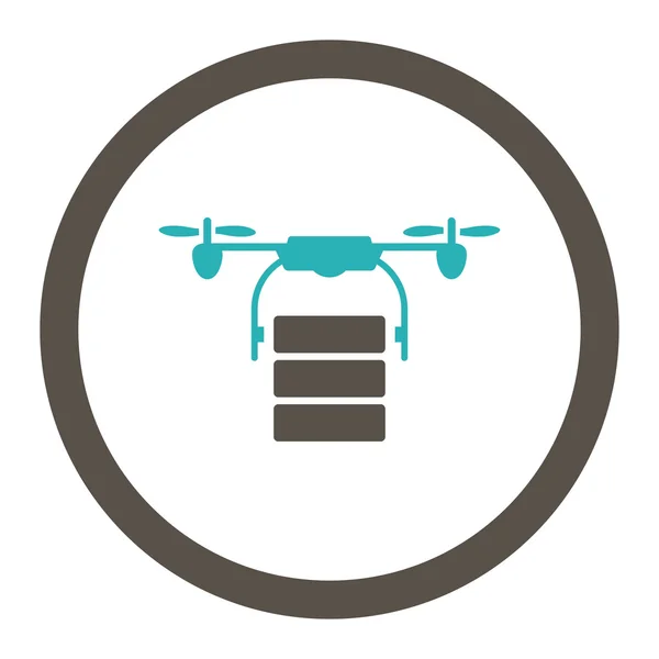 Ícone de rodízio redondo de drone de carga — Fotografia de Stock