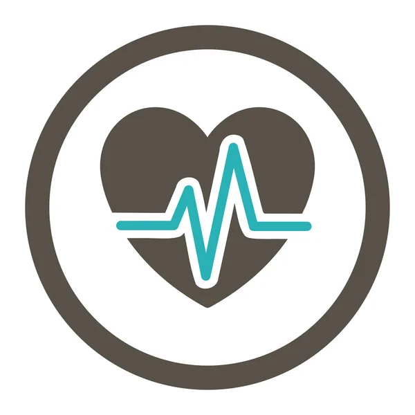 Heart Diagram Rounded Raster Icon — Stock Photo, Image