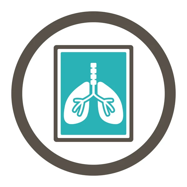 Icona arrotondata a raggi X dei polmoni — Foto Stock