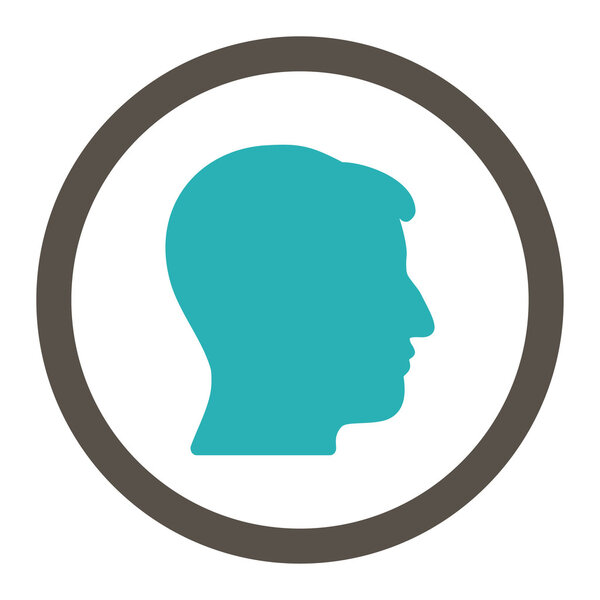 Man Head Rounded Raster Icon