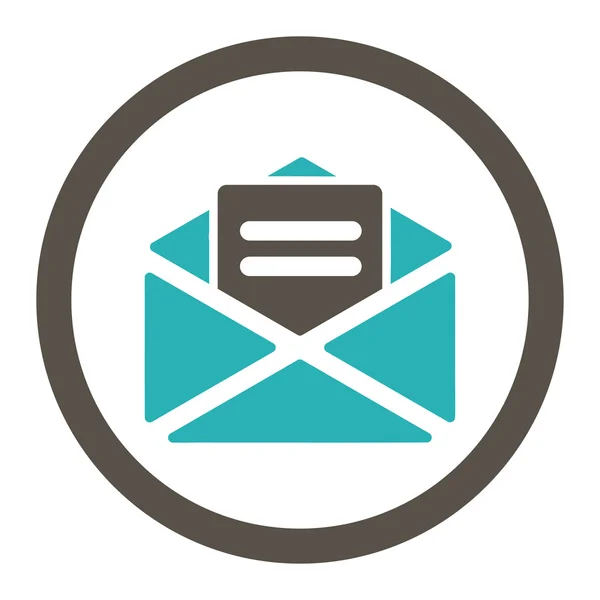 Open Mail Rounded Raster Icon — Stock Photo, Image